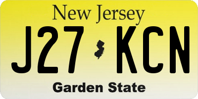 NJ license plate J27KCN