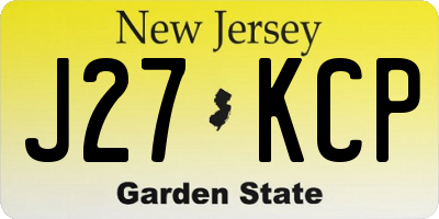 NJ license plate J27KCP
