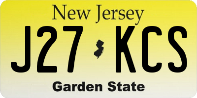 NJ license plate J27KCS