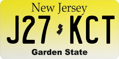 NJ license plate J27KCT
