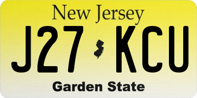 NJ license plate J27KCU