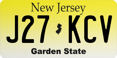 NJ license plate J27KCV
