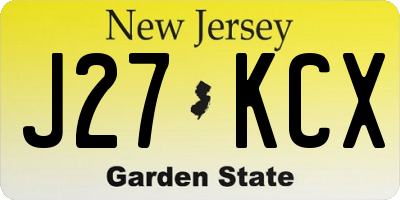 NJ license plate J27KCX
