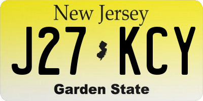 NJ license plate J27KCY
