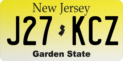 NJ license plate J27KCZ