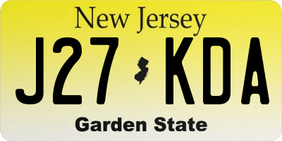 NJ license plate J27KDA