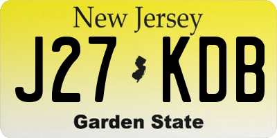 NJ license plate J27KDB