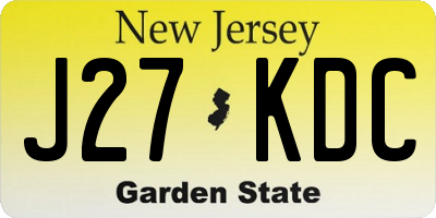 NJ license plate J27KDC