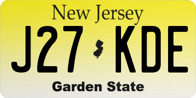 NJ license plate J27KDE