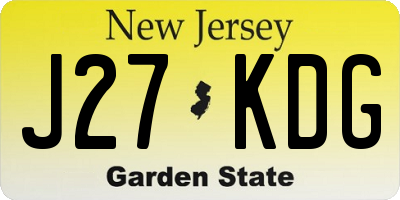 NJ license plate J27KDG