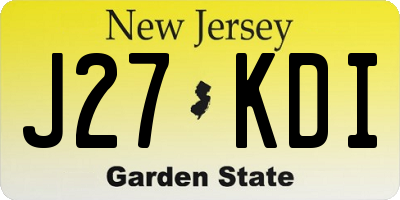 NJ license plate J27KDI