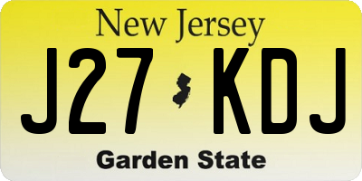 NJ license plate J27KDJ