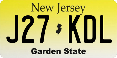 NJ license plate J27KDL