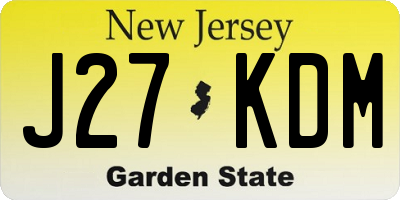NJ license plate J27KDM