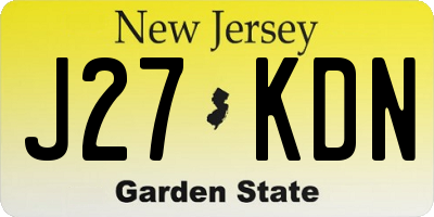 NJ license plate J27KDN