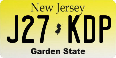 NJ license plate J27KDP