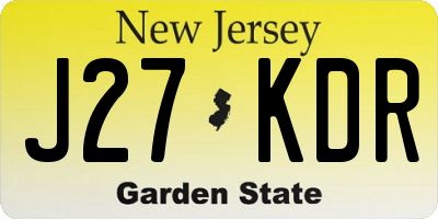 NJ license plate J27KDR