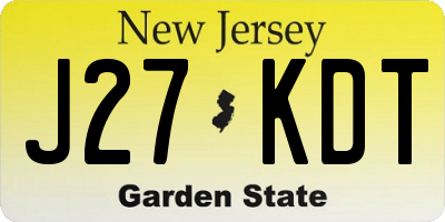 NJ license plate J27KDT