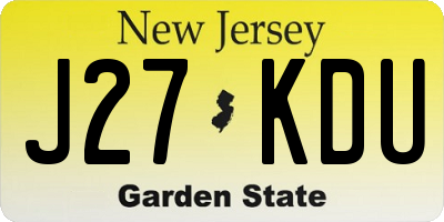 NJ license plate J27KDU