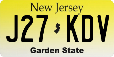 NJ license plate J27KDV
