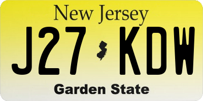 NJ license plate J27KDW