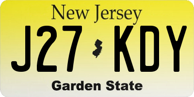 NJ license plate J27KDY