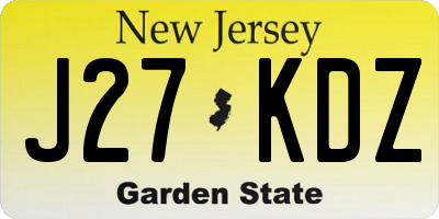 NJ license plate J27KDZ