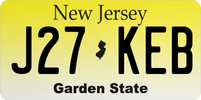 NJ license plate J27KEB