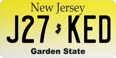 NJ license plate J27KED