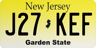 NJ license plate J27KEF