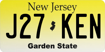 NJ license plate J27KEN