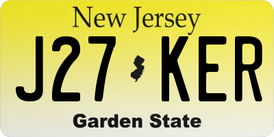 NJ license plate J27KER