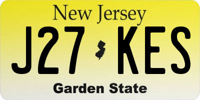 NJ license plate J27KES