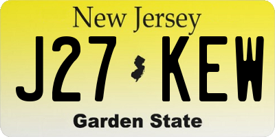 NJ license plate J27KEW