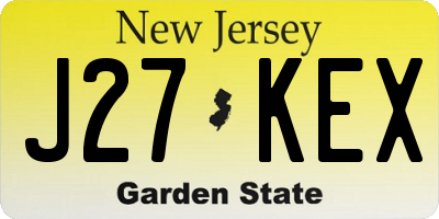 NJ license plate J27KEX