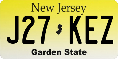 NJ license plate J27KEZ