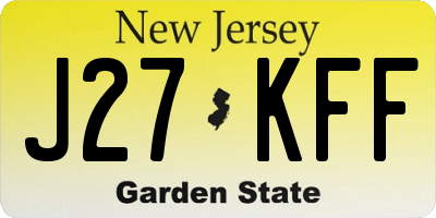 NJ license plate J27KFF
