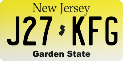 NJ license plate J27KFG