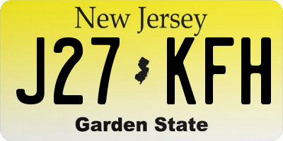 NJ license plate J27KFH