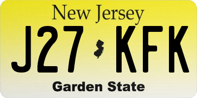 NJ license plate J27KFK