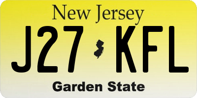 NJ license plate J27KFL