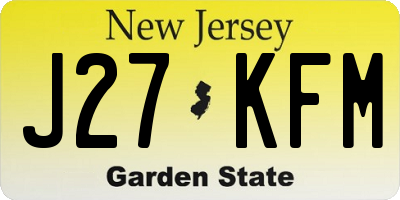 NJ license plate J27KFM