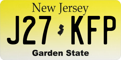 NJ license plate J27KFP