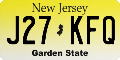 NJ license plate J27KFQ