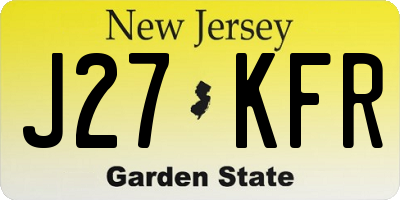 NJ license plate J27KFR