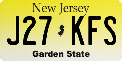 NJ license plate J27KFS