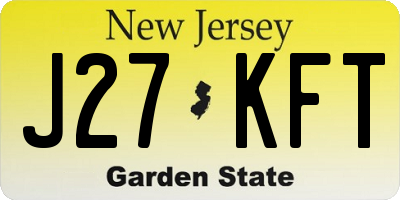 NJ license plate J27KFT