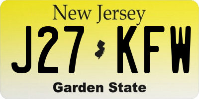 NJ license plate J27KFW