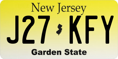 NJ license plate J27KFY