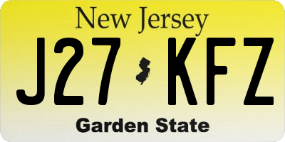 NJ license plate J27KFZ